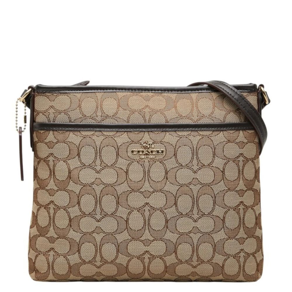 Coach Signature Crossbody Shoulder Bag F29960 Beige Canvas Leather Women's COACH